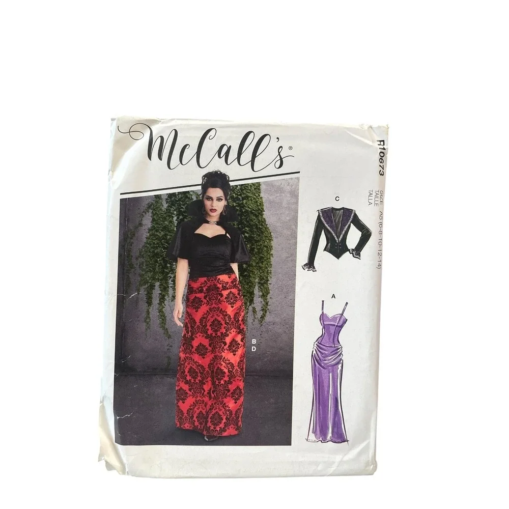 McCall's Sewing Pattern R10673 Misses 6-14 Multicolor Gothic Gown Jacket Cape